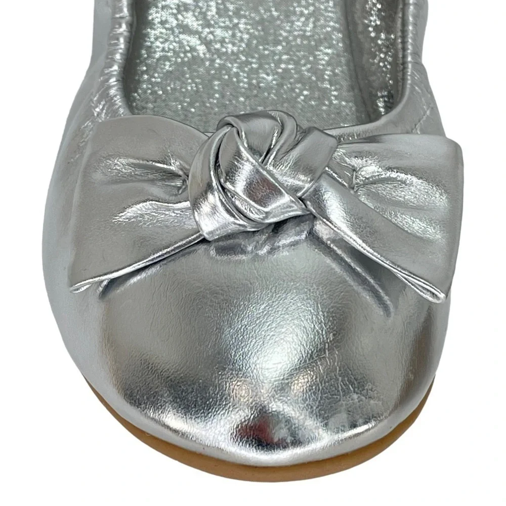 Nina Karla Silver Metallic Little Girl’s Ballet Flats Size 1M